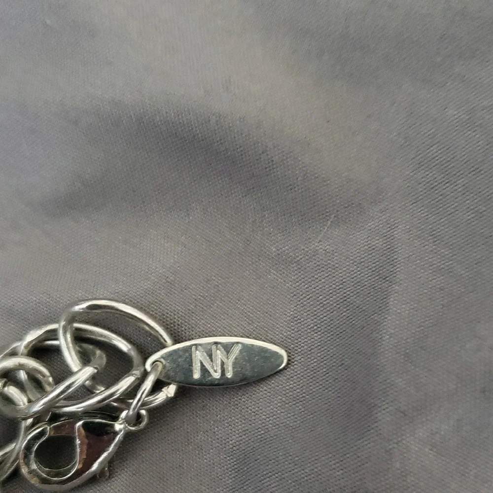 New York & Company Black and Silver Floral Necklace